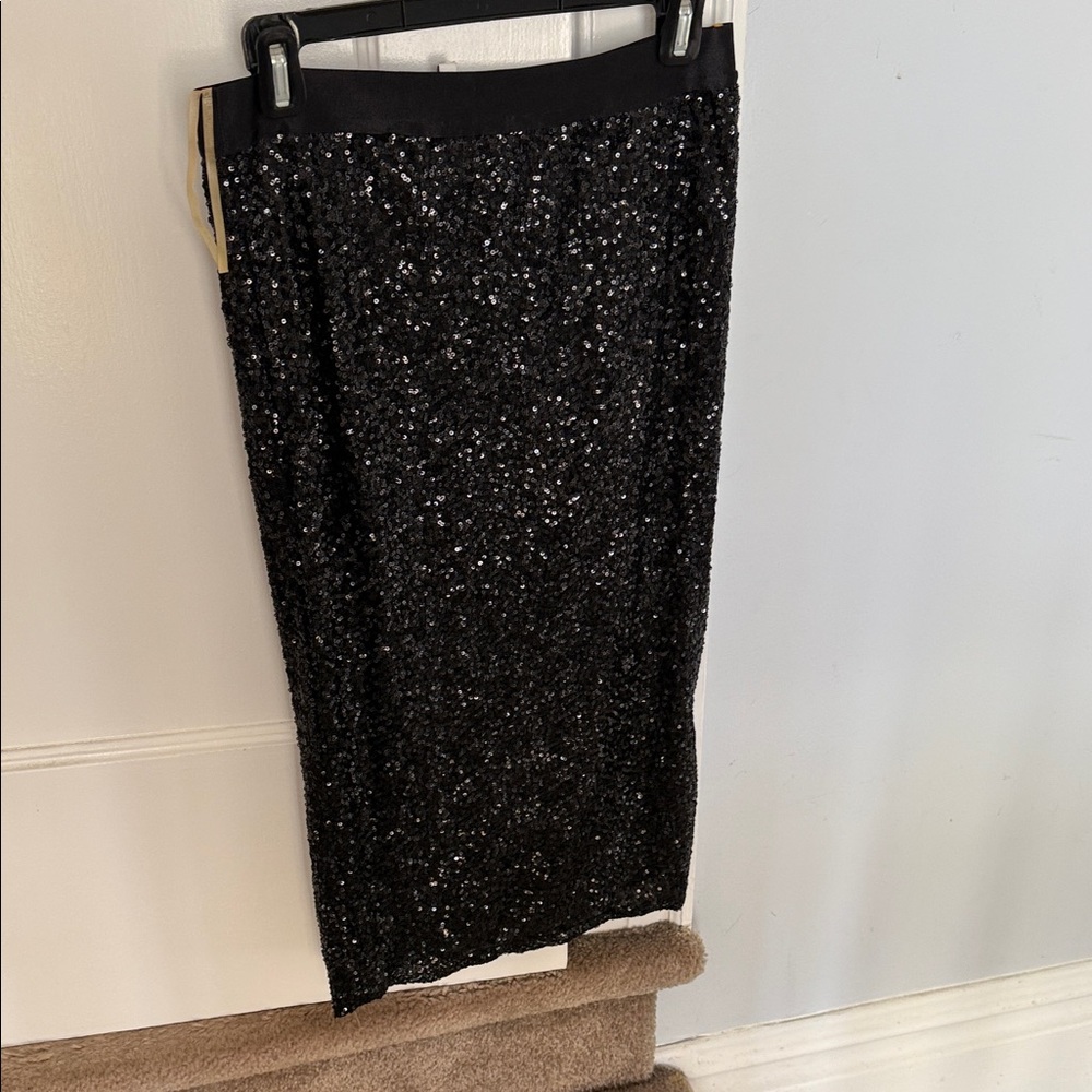 Hot & Delicious Black Sequin Pencil Skirt